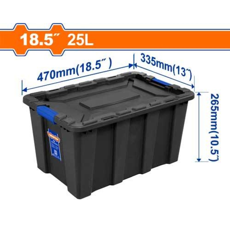 WADFOW Plastic tool box"18.5"inch/25 L - WTB3325