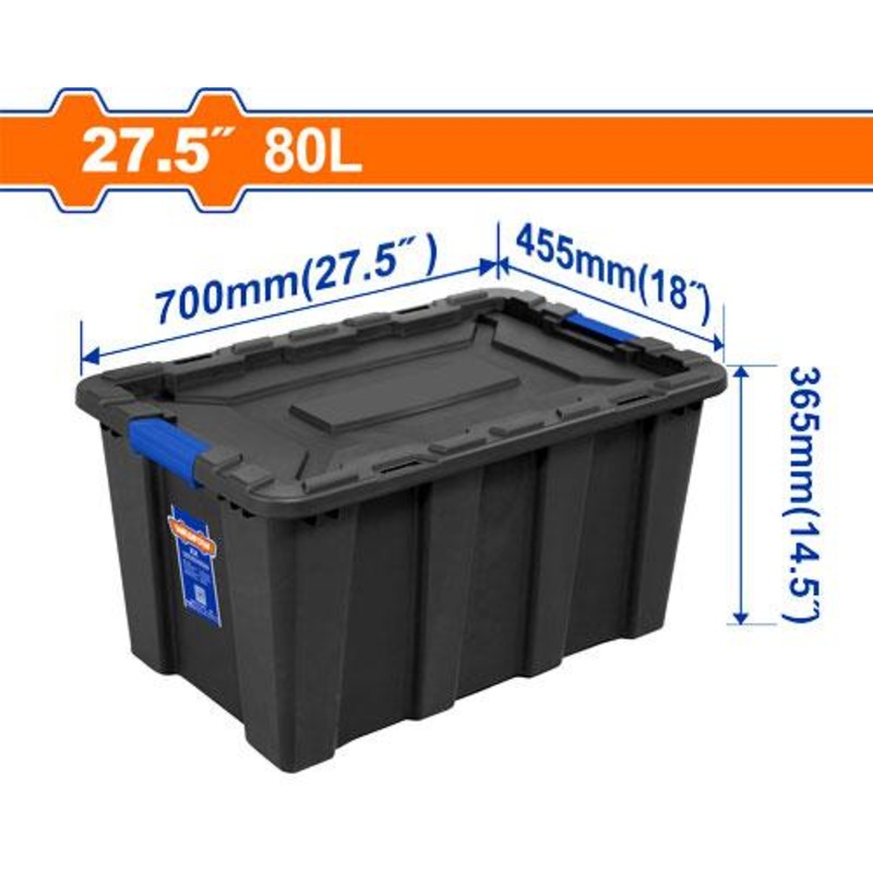 WADFOW Plastic tool box"27"inch/80 L - WTB3380