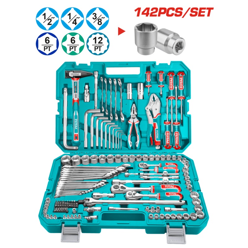 Total tools 142 Pcs combination tools set - THKTHP21426