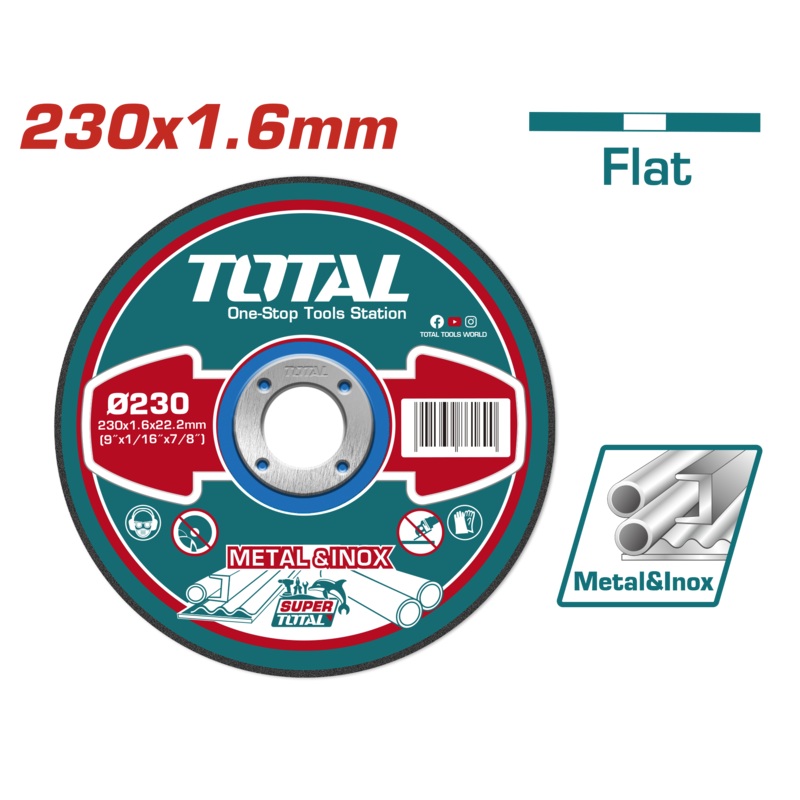 Total tools Abrasive metal cutting disc 9 " 1.6 mm - TAC2162301