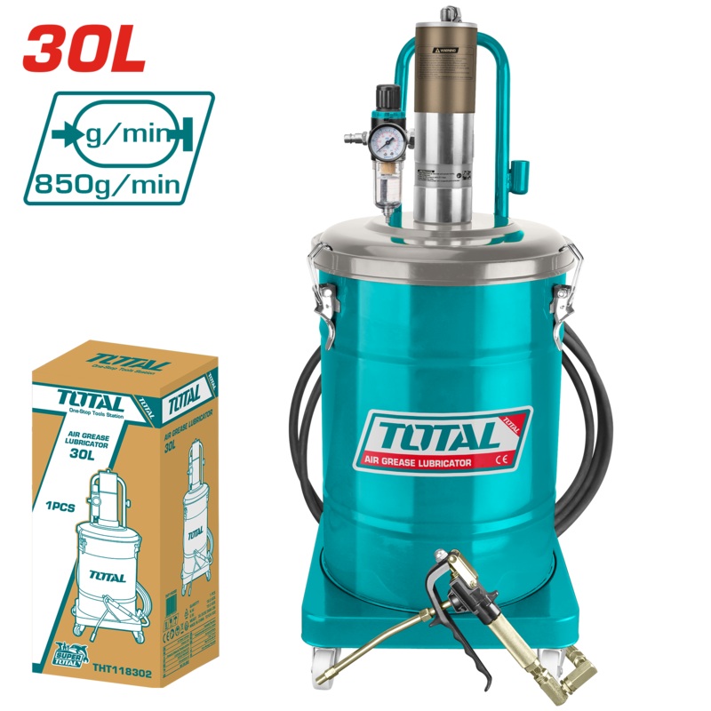 Total tools Air grease lubricator  30 L wuth 5 M hose  - THT118302