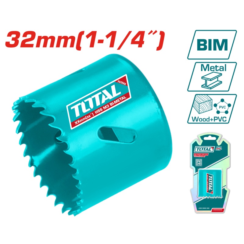 Total tools HSS bi-metal hole saw 32 mm  - TAC410321