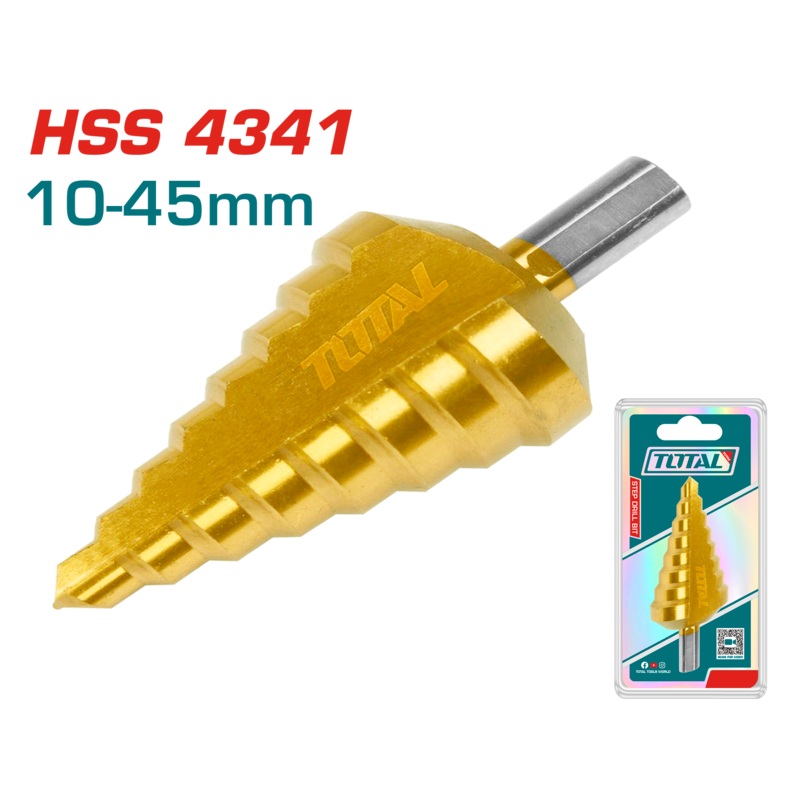 Total tools Industrial Step drill bit 10:45 mm HSS 4341 - TAC75104501