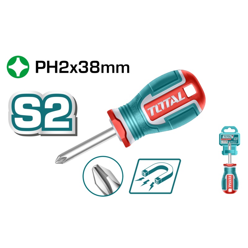 Total tools Phillips screwdriver PH0 X 38 mm -  TSDPH2038