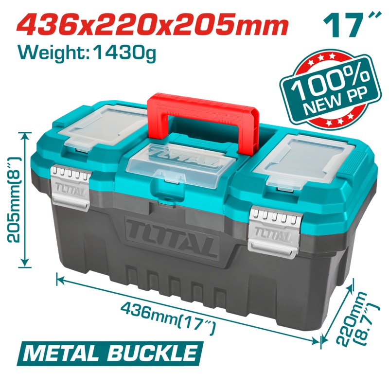 Total tools Plastic tool box 17"  - TPBX0172