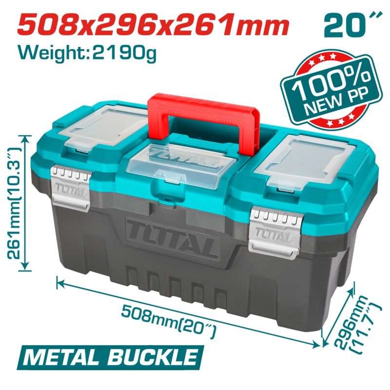 Total tools Plastic tool box 20"  - TPBX0202