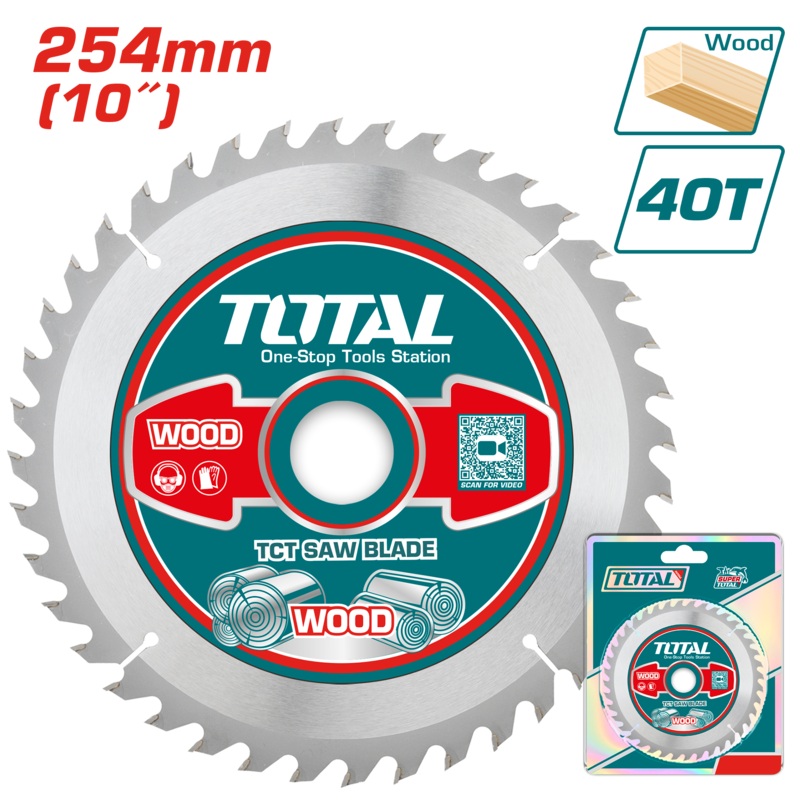 Total tools TCT saw blade for wood 10 inch 40T - TAC231725