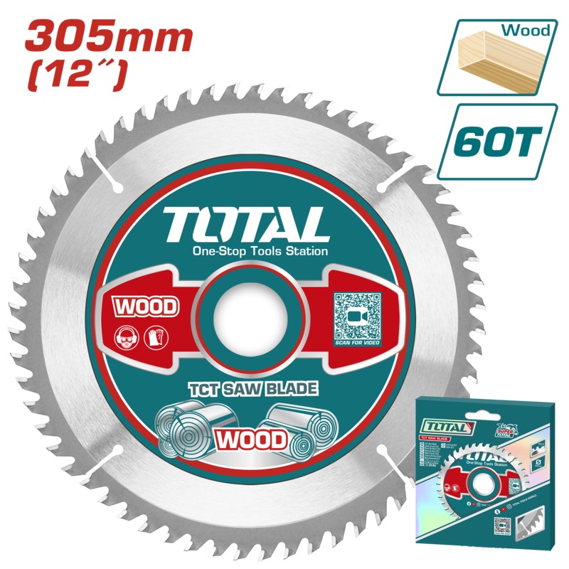 Total tools TCT saw blade for wood 12 inch 60T  - TAC231923