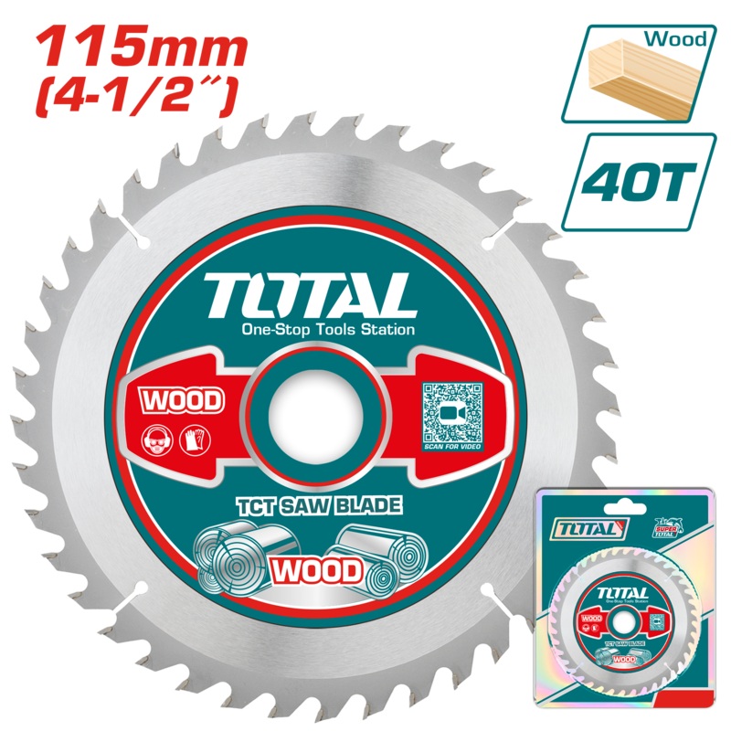 Total tools TCT saw blade for wood 4.5 inch 40T -  TAC231255