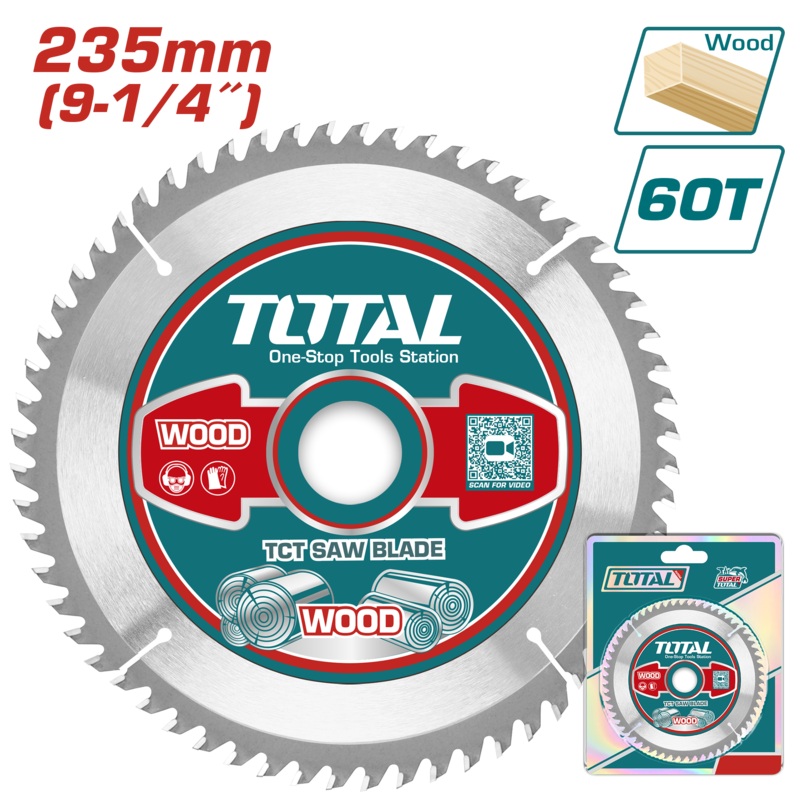 Total tools TCT saw blade for wood 9.25 inch 60T - TAC231623