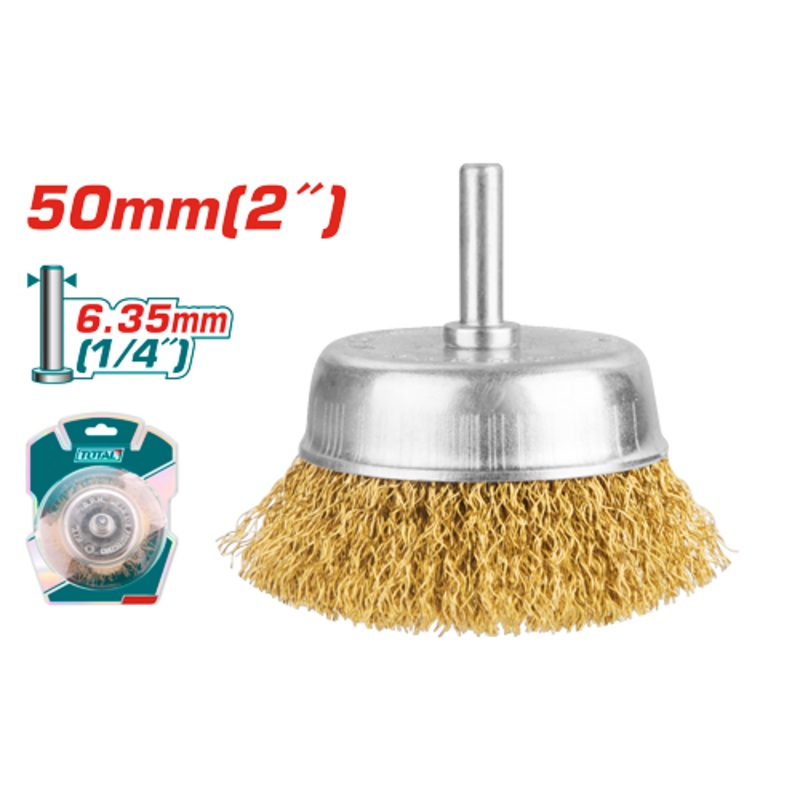 Total tools Wire cup brush 2 " with 6 mm shank - TAC33021