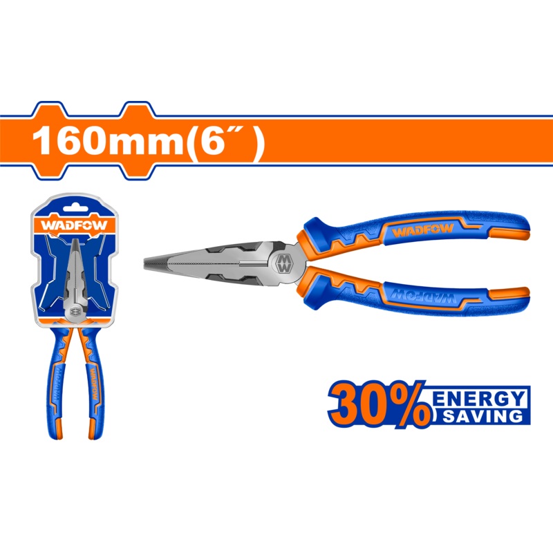 Wadfow High leverage long nose pliers 6"/160mm - WPL2716