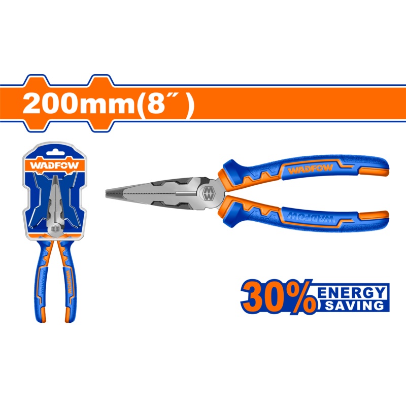 Wadfow High leverage long nose pliers 8"/200mm - WPL2718