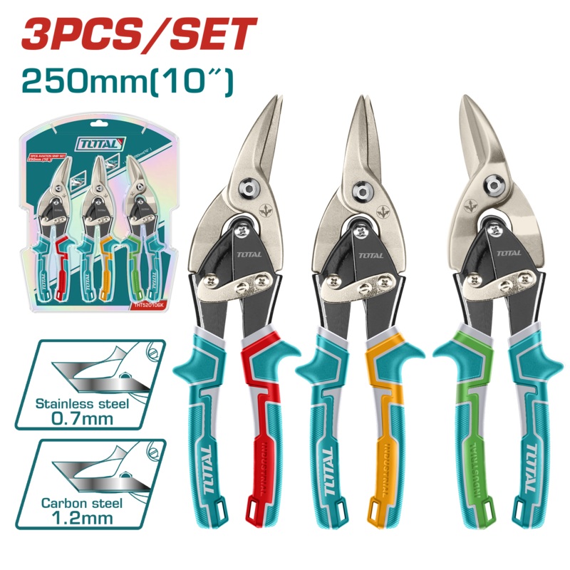 Total tools 3 Pcs aviation snip set 10 " ( Left , Straight , Right ) - THT520106K