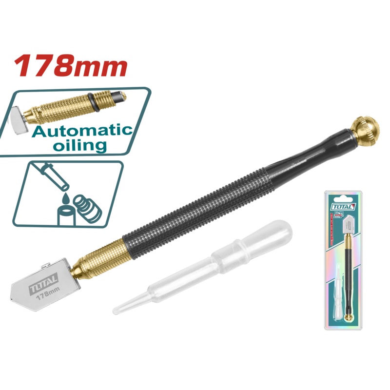 Total tools Heavy duty glass cutter 178 mm Auto oil feed  - THT561781