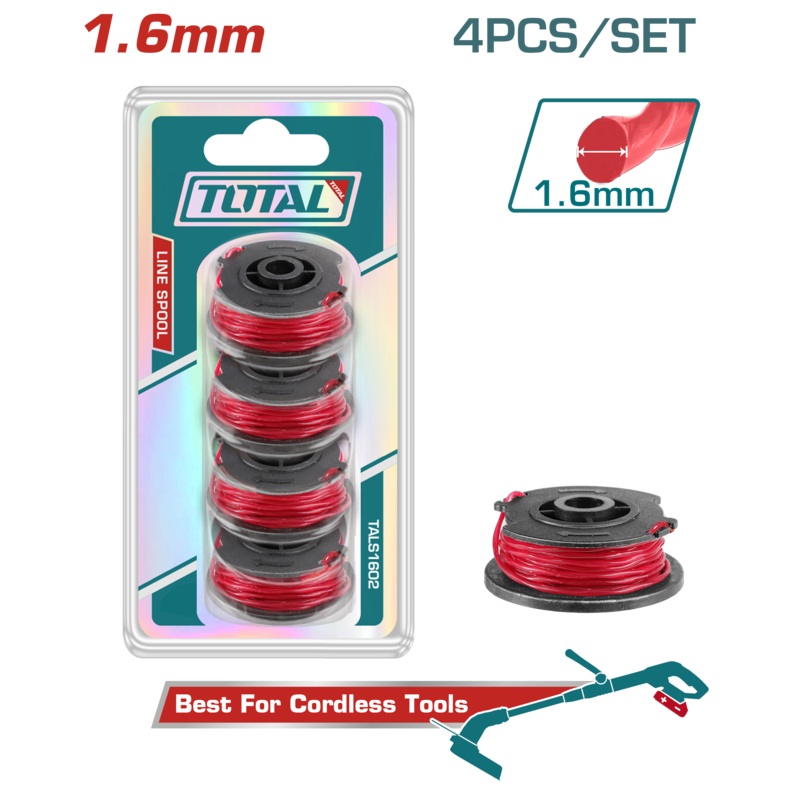 Total tools Line spool 4 pcs 5M ( Suit for Lithium-ion Grass trimmer) - TALS1602