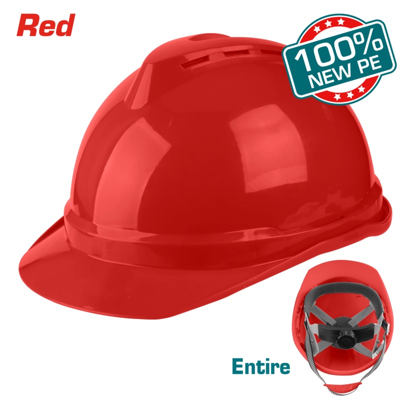 Total tools Red Safety helmet with Chin strap - TSP2604