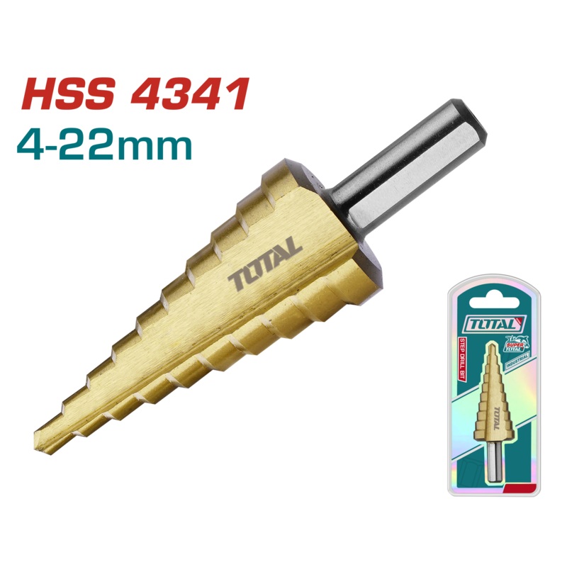 Total tools Step drill bit size 4 : 22 mm - TAC7542201