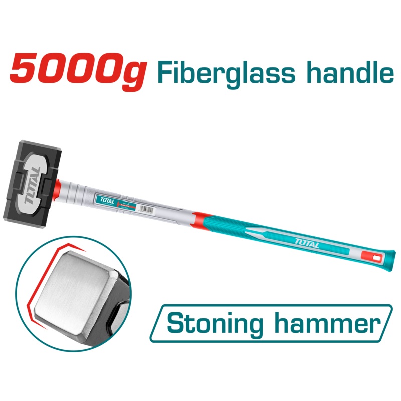 Total tools Stoning hammer 5kg with fiberglass handle - THSTH63598