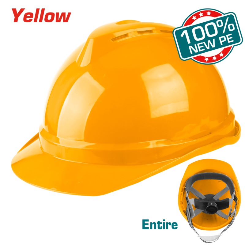 Total tools  Yellow Safety helmet with Chin strap - TSP2603
