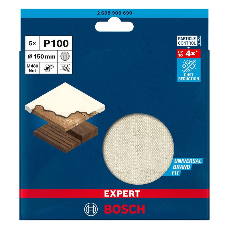BOSCH  EXPERT M480  Router mesh sanding disc Unperforated Grit size 100 () 150 mm - 2608900690