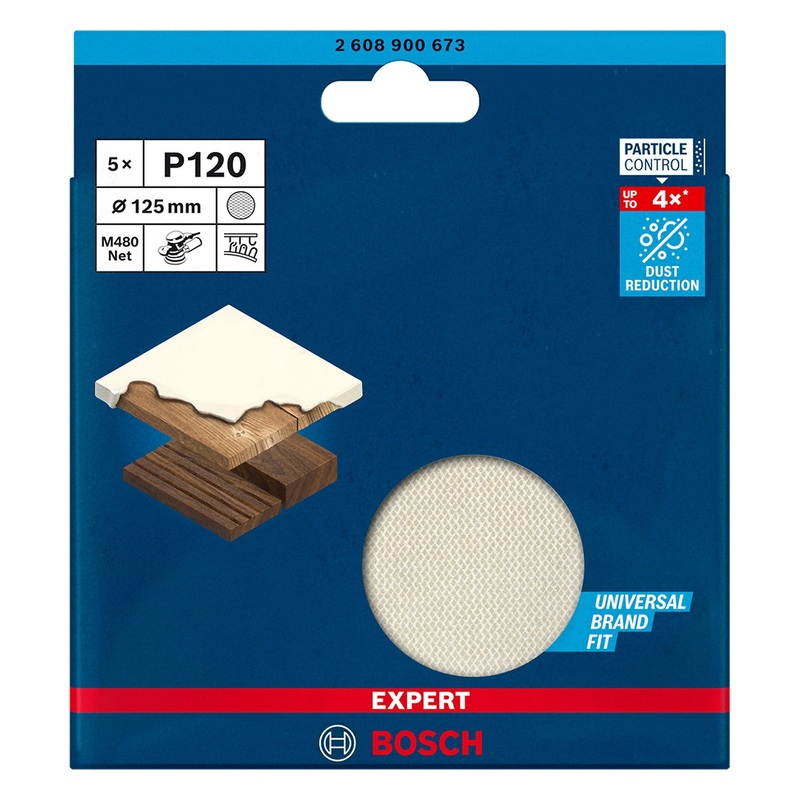 BOSCH  EXPERT M480  Router mesh sanding disc Unperforated Grit size 120 () 125 mm - 2608900673