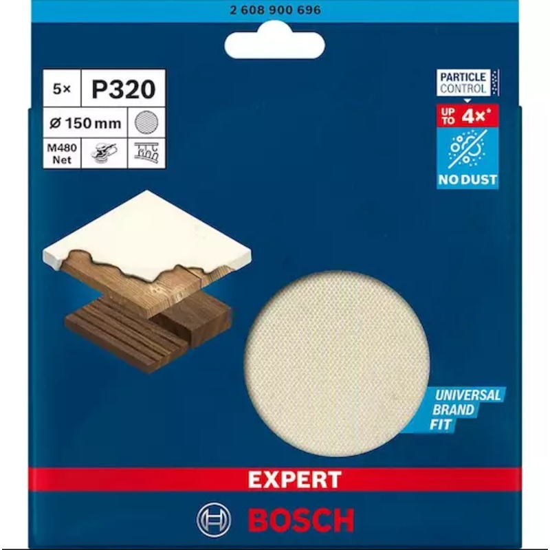 BOSCH  EXPERT M480  Router mesh sanding disc Unperforated Grit size 320 () 150 mm - 2608900696