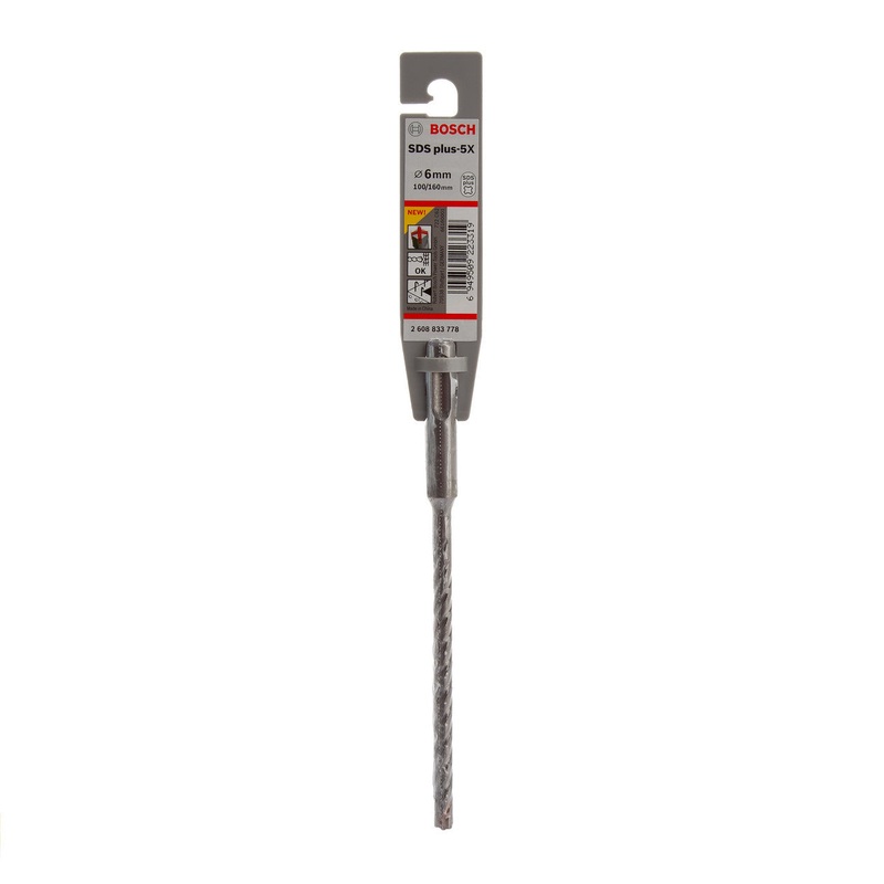 BOSCH  Punch in Concrete 6 mm Diameter  SDS plus-5X hammer bits 160 mm - 2608833778