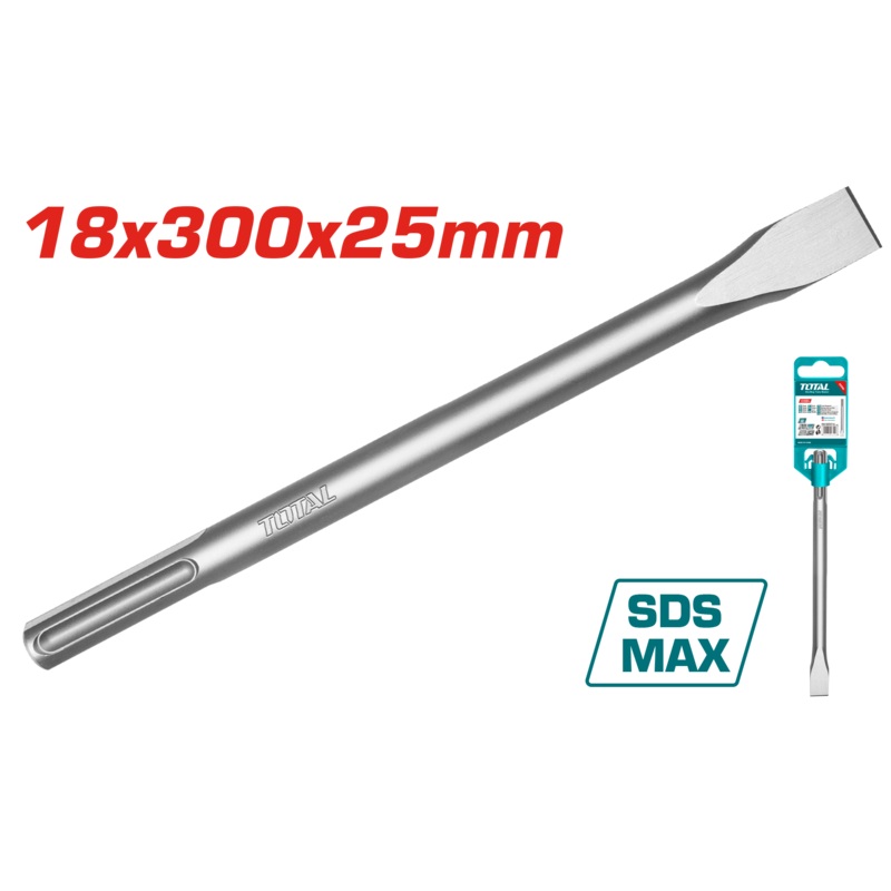 Total tools SDS max flat chisel 18 x 300 x 25 mm - TAC15221811