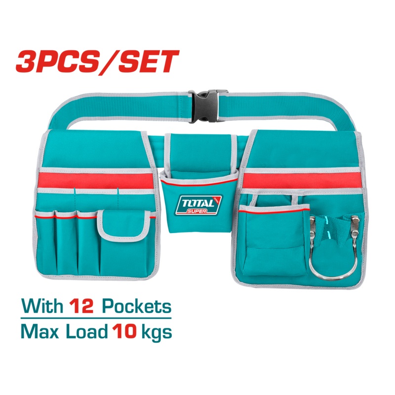 Total tools Tool Belt bag 3 pcs ( 12  pockets) - THT16P20325
