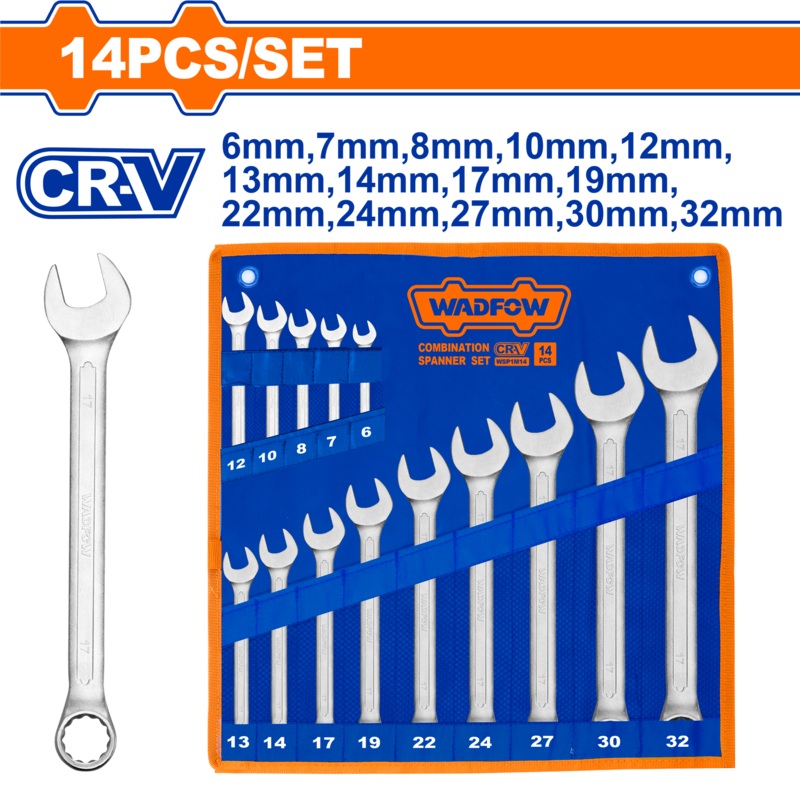 WADFOW 14 Pcs Combination spanner set 6: 32 mm - WSP1M14