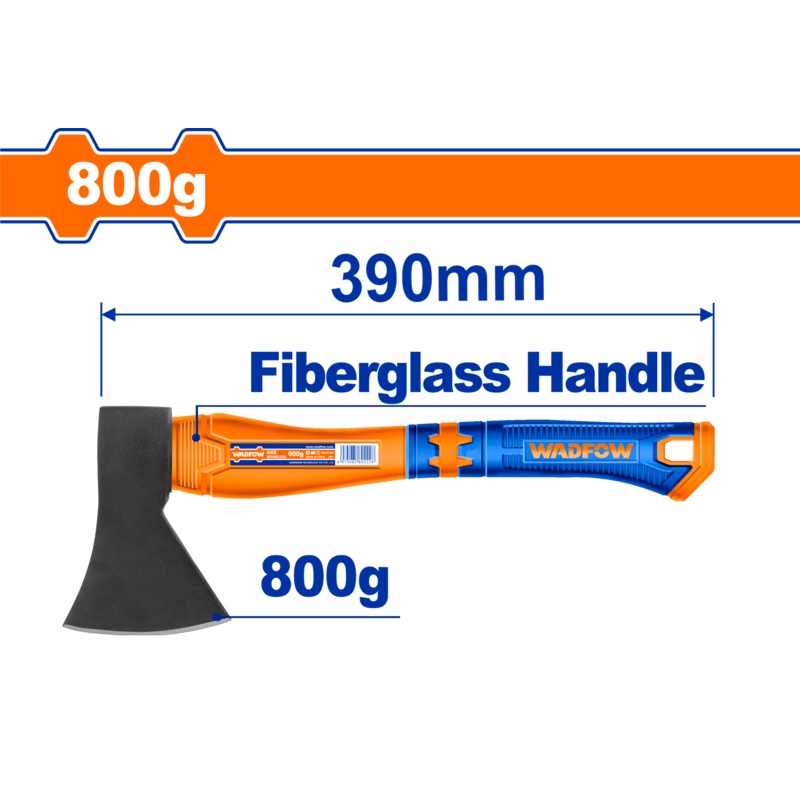 WADFOW Axe 800 g handle length 390 mm with fiber handle-WHM6308