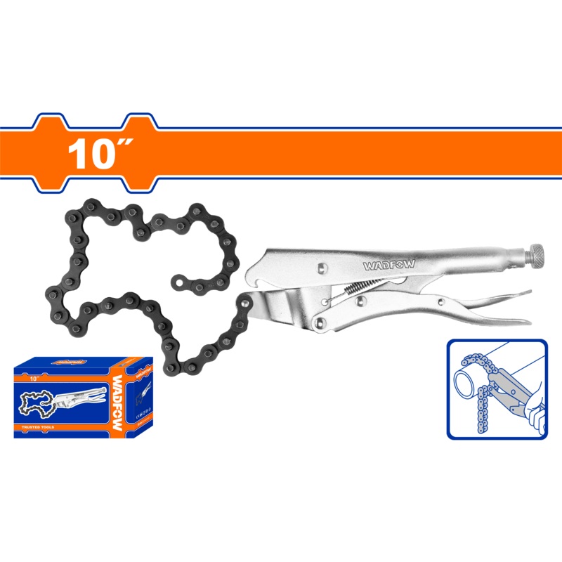 WADFOW Chain clamp locking plier 10 inch.- WLP5510