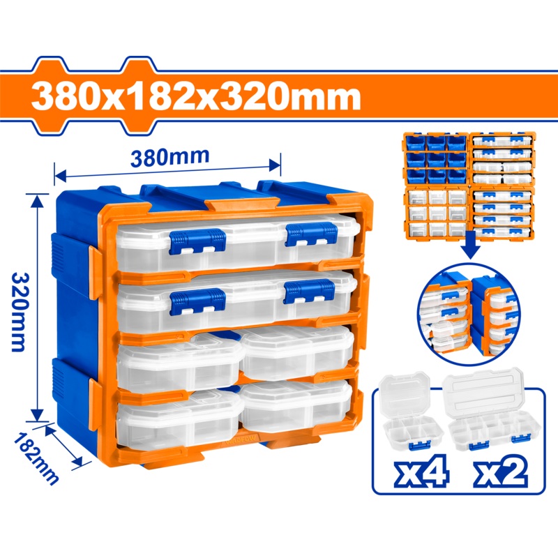 WADFOW Modular storage tower 6 organizers 180x165x50 mm - WTB8346