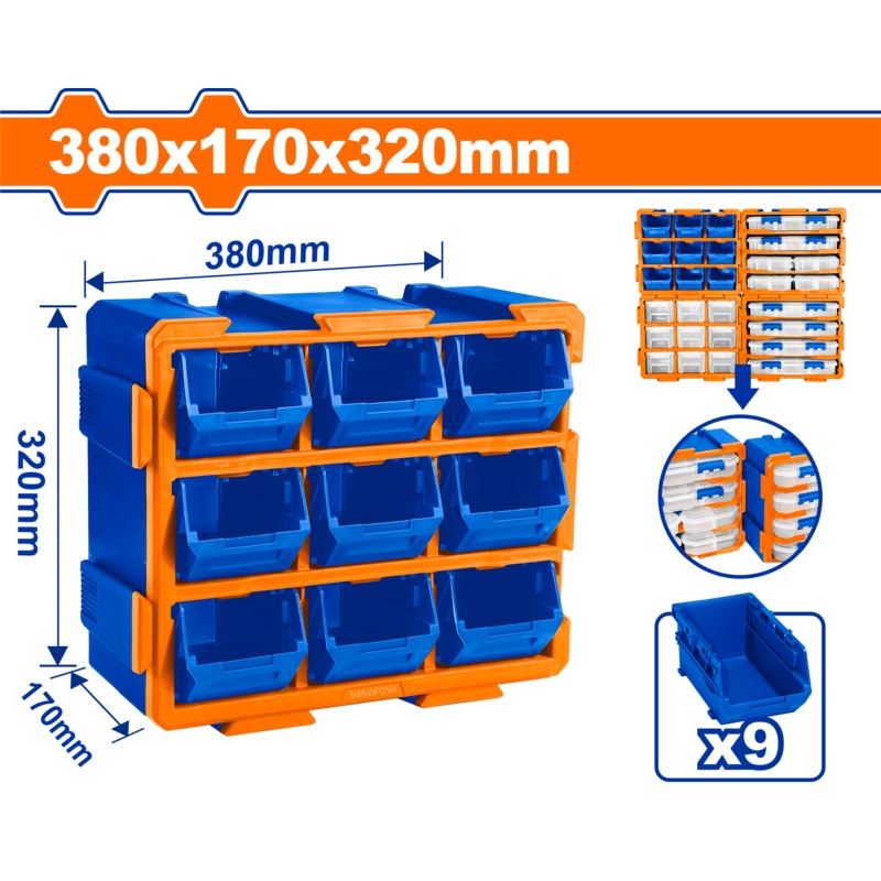 WADFOW Modular storage tower  9pcs storage380x170x320mm- WTB8330