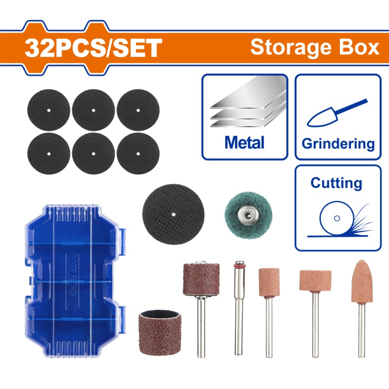 WADFOW Sanding and grinding set for mini drill 32 pcs. - WRR5032