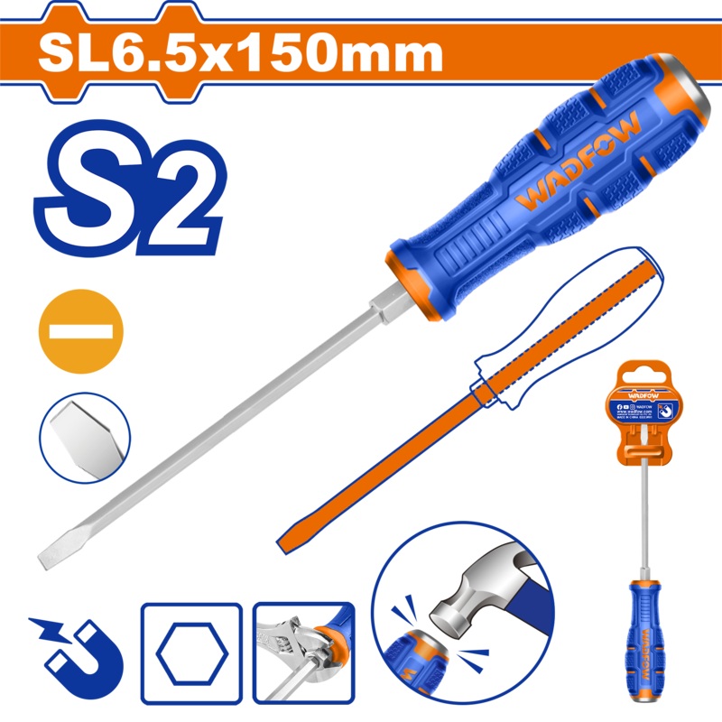WADFOW Slotted go-through screwdriver 6.5mm x 150mm- WQJ1266
