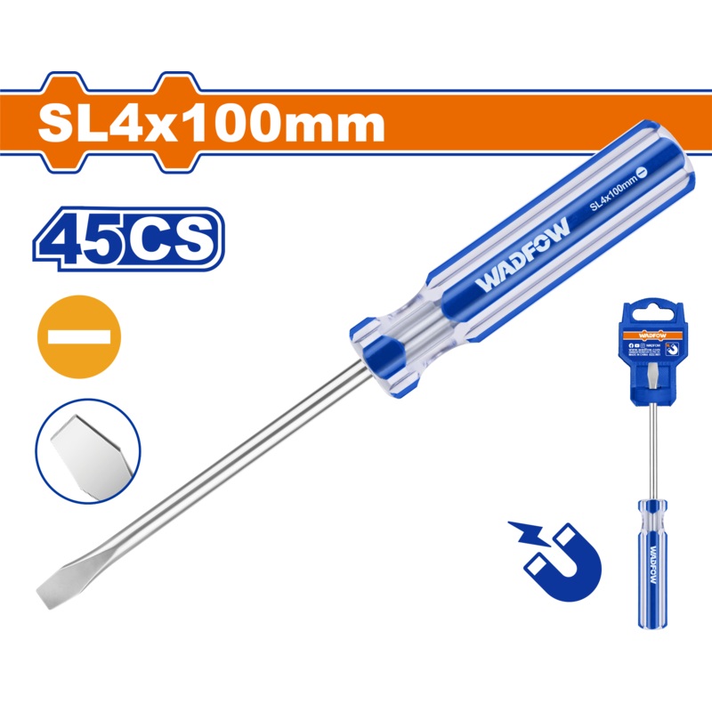 WADFOW Slotted screwdriver 4 mm 100 mm - WSD5244
