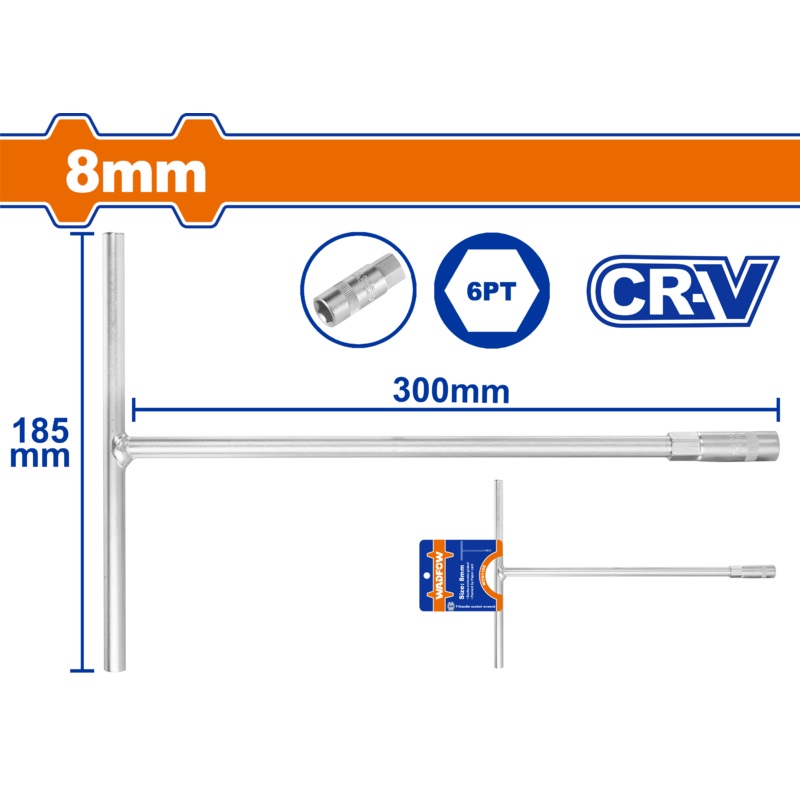 WADFOW T-handle socket wrench 8 mm- WTH1108