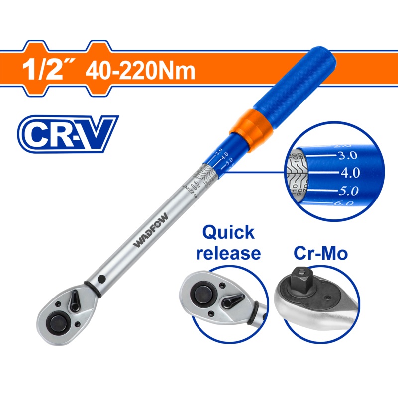 WADFOW torque wrench 1/2 inch.  40-220 N.m- WWQ1D12