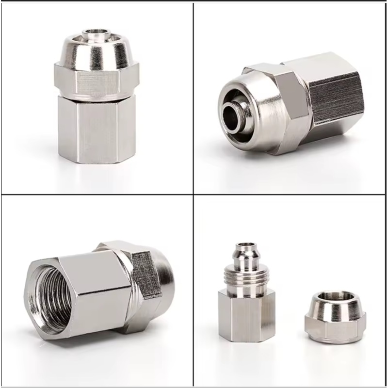 Female Mechanical Quick Connector Metal Nickel-Plated Pneumatic Air fittings Thread (-) x Tube (-)mm Model SP13