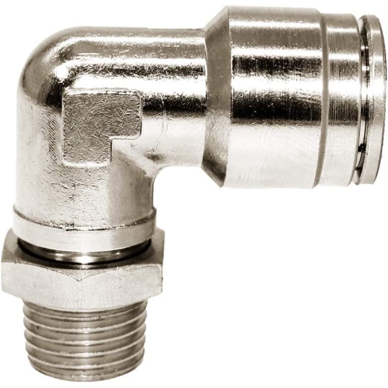 Male Elbow Metal Connector Pneumatic Air tube fittings Thread 1/2-inch x Tube 10mm Model MPL10-04