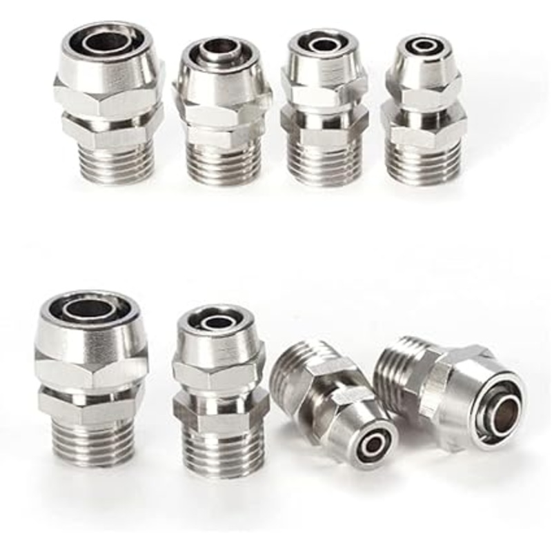 Male Mechanical Quick Connector Metal Nickel-Plated Pneumatic Air fittings Thread (-) x Tube (-)mm Model SP19