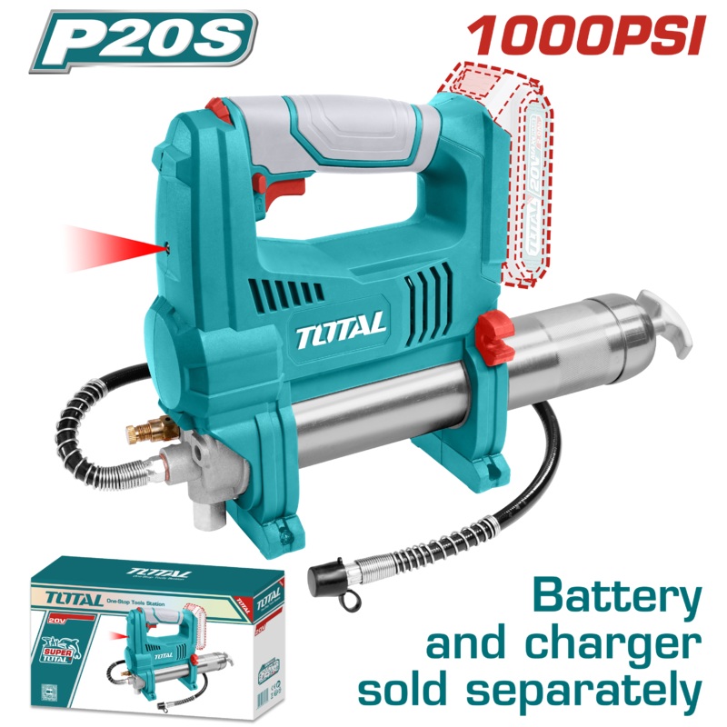Total tools Cordless grease gun 453 g - 20 volt without  battery and charger - TGGLI2010