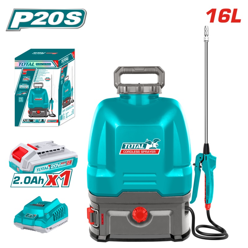 Total tools Cordless sprayer 16 ltr. 5 bar  20 volt  +  battery and charger - TSPLI20162