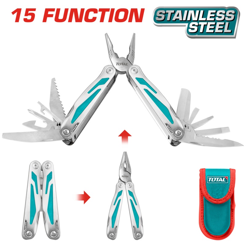 Total tools Foldable multi-function tool 15 in 1  - TFMFT01151