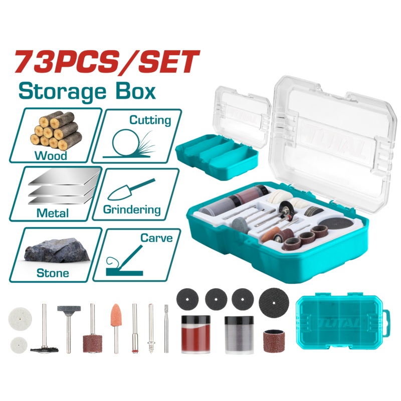 Total tools General use set for mini drill 73 pcs  -  TAKMG7072
