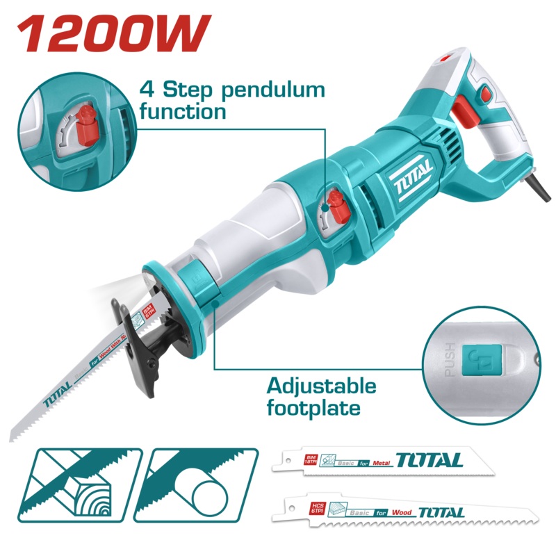 Total tools Reciprocating saw 1200 W - TS1001201