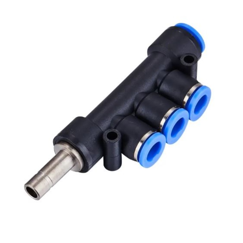Male adabtor four Way Pneumatic Air tube fittings Tube 6mm Model TPKJ6