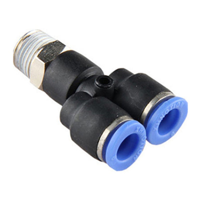 Male Thread Y Type Connector Three-way Pneumatic Air tube fittings Thread 1/4-inch x Tube 6mm Model TPX-06-02